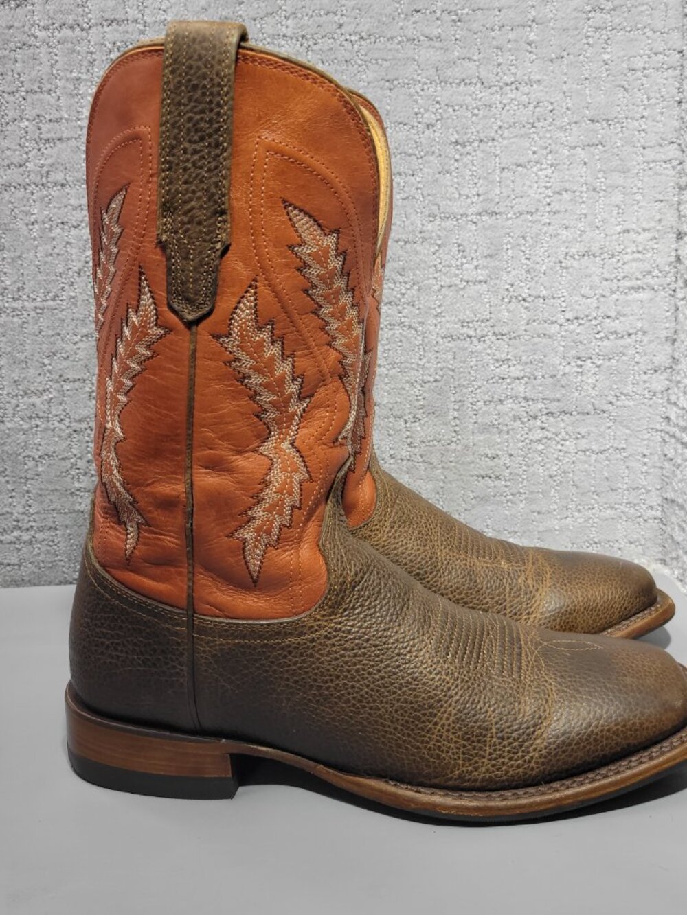 Tecovas The Doc Frontier Men's Size 11.5D Dark Chestnut & Rust Orange Boots - Picture 3 of 14